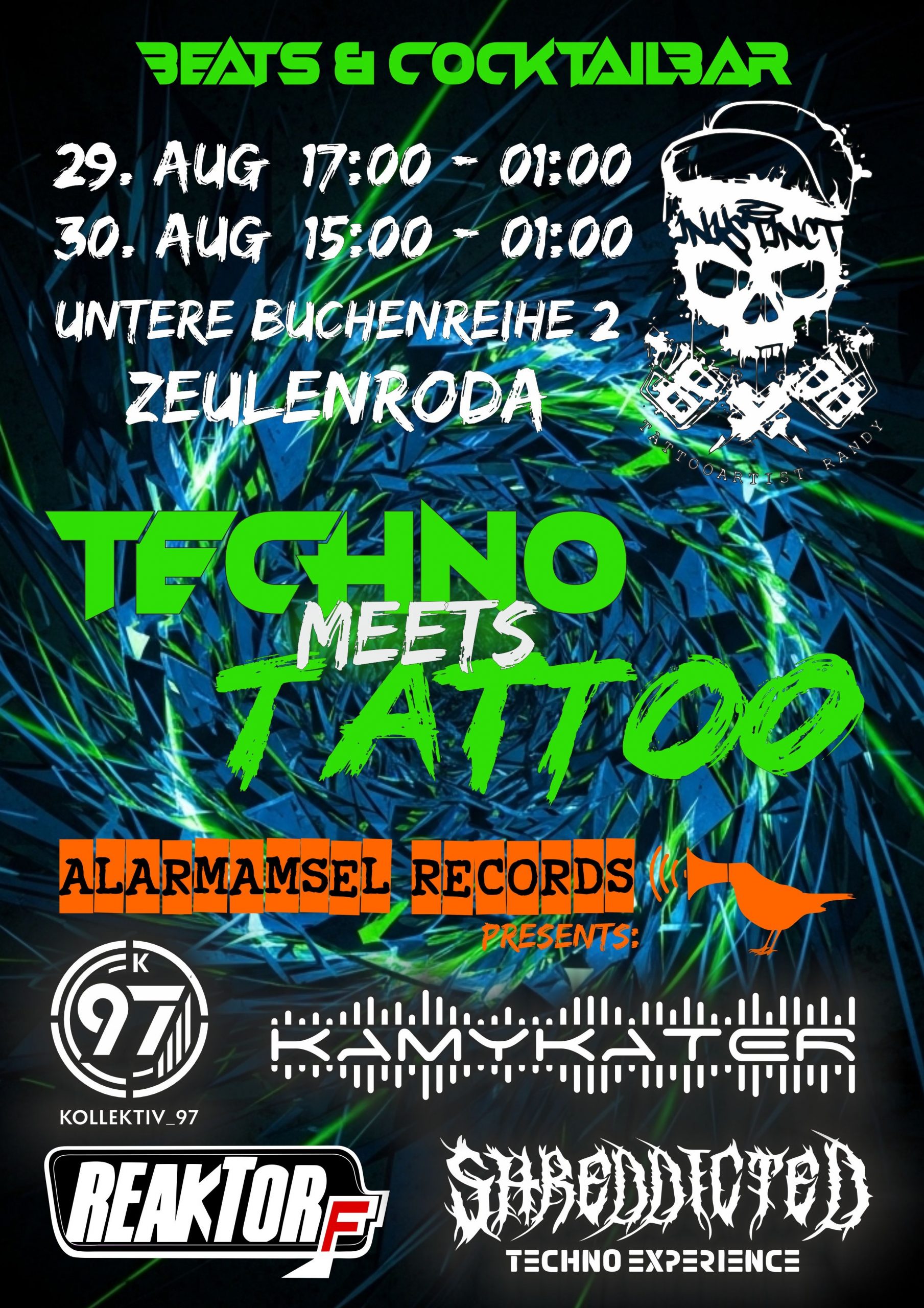 Flyer Techno meets Tattoo